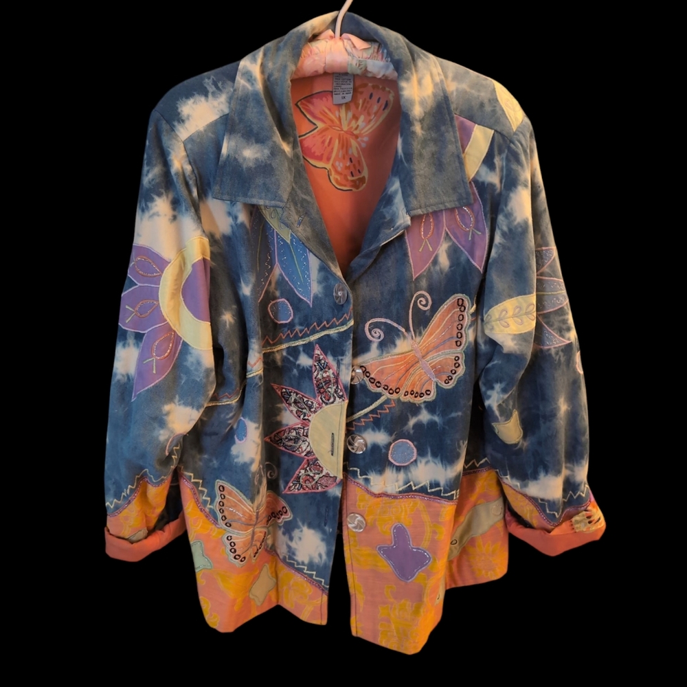 ❤️ INDIGO MOON Butterfly Blazer Jacket 1X